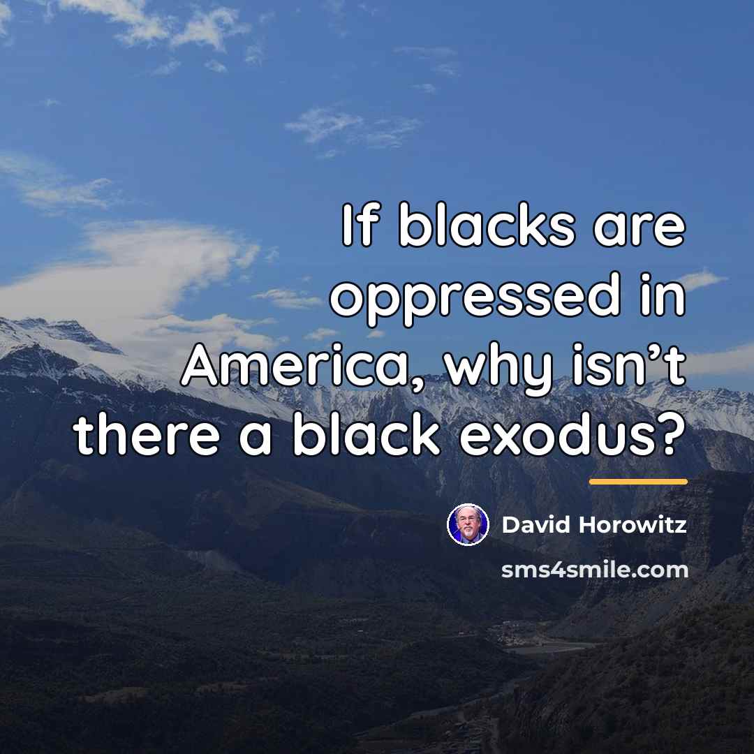 “If blacks are oppressed in America, why isn’t there a…” quote by David Horowitz