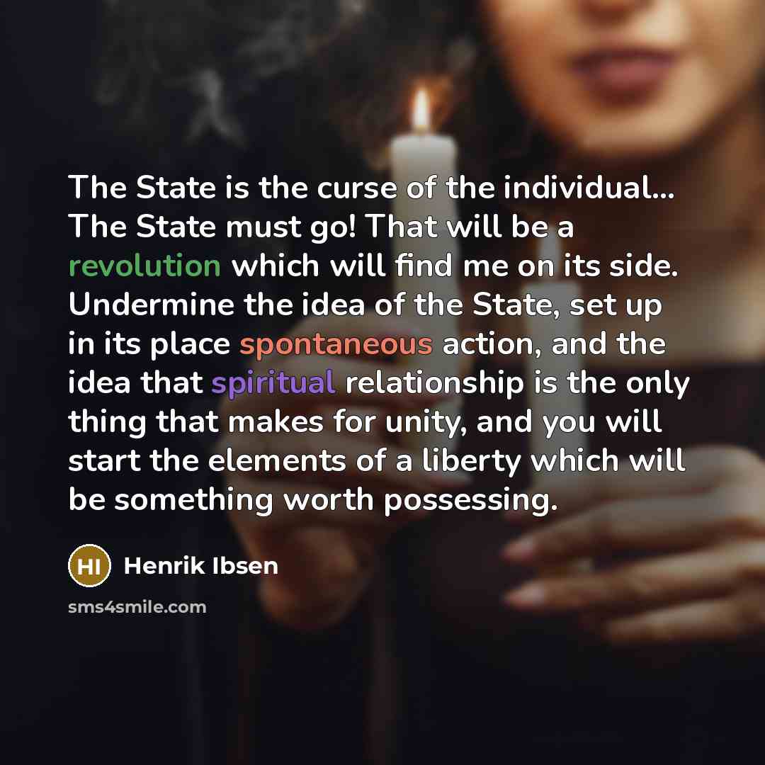 “The State is the curse of the individual... The State…” quote by Henrik Ibsen
