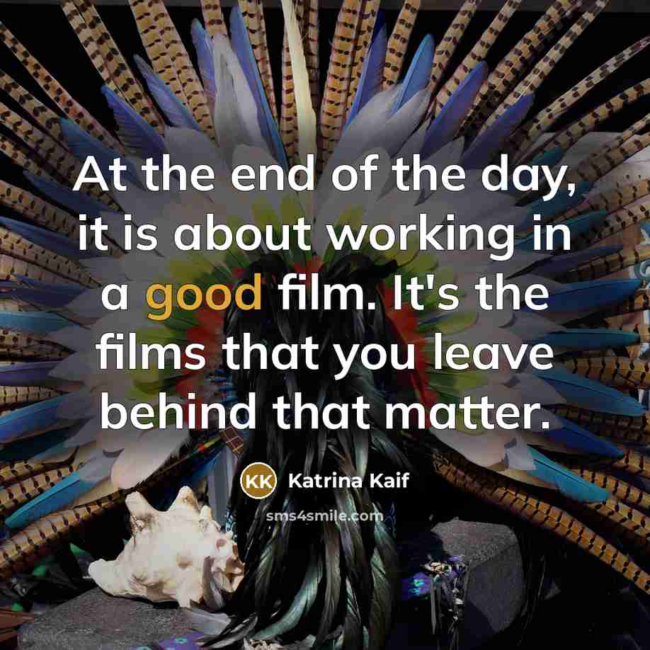 “At the end of the day, it is about working…” quote by Katrina Kaif