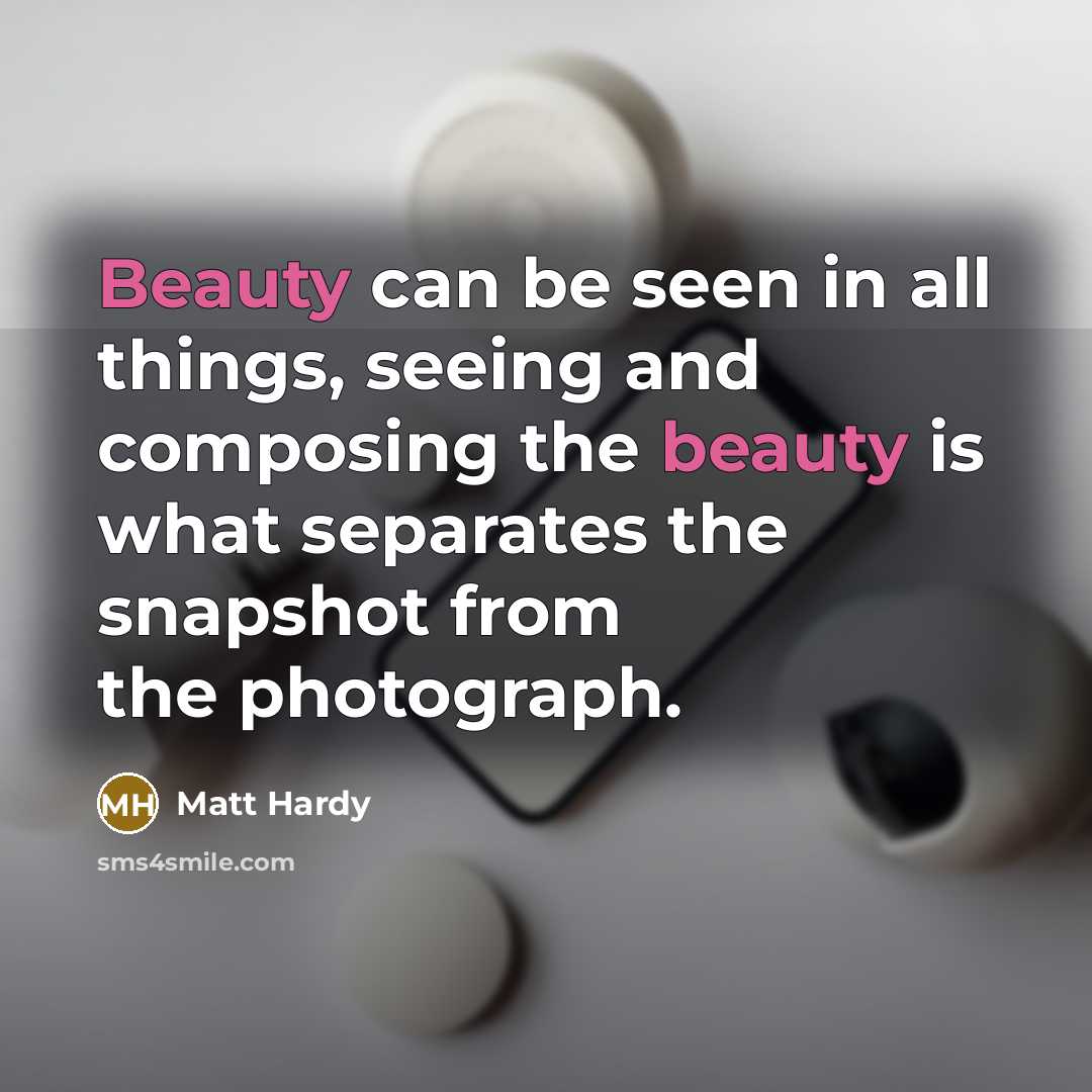 “Beauty can be seen in all things, seeing and composing…” quote by Matt Hardy