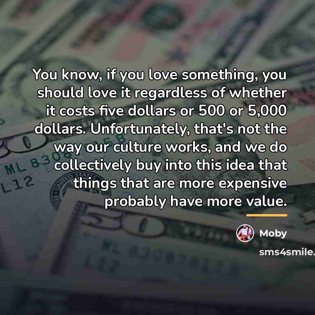 “You know, if you love something, you should love it…” quote by Moby