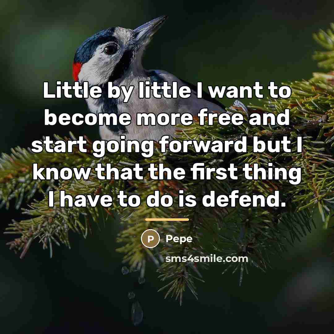 “Little by little I want to become more free and…” quote by Pepe