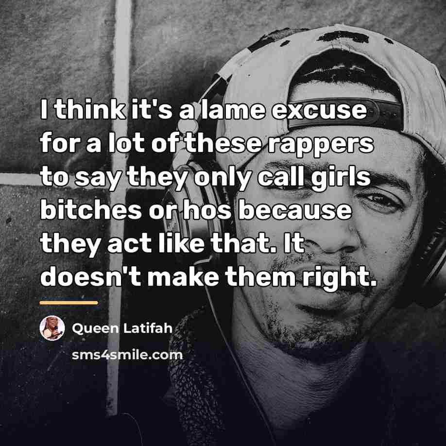 “I think it's a lame excuse for a lot of…” quote by Queen Latifah