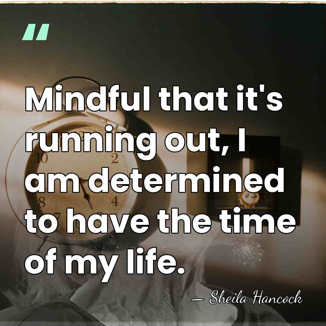 Mindful that it's running out, I am determined to have the time&hellip; - Sheila Hancock