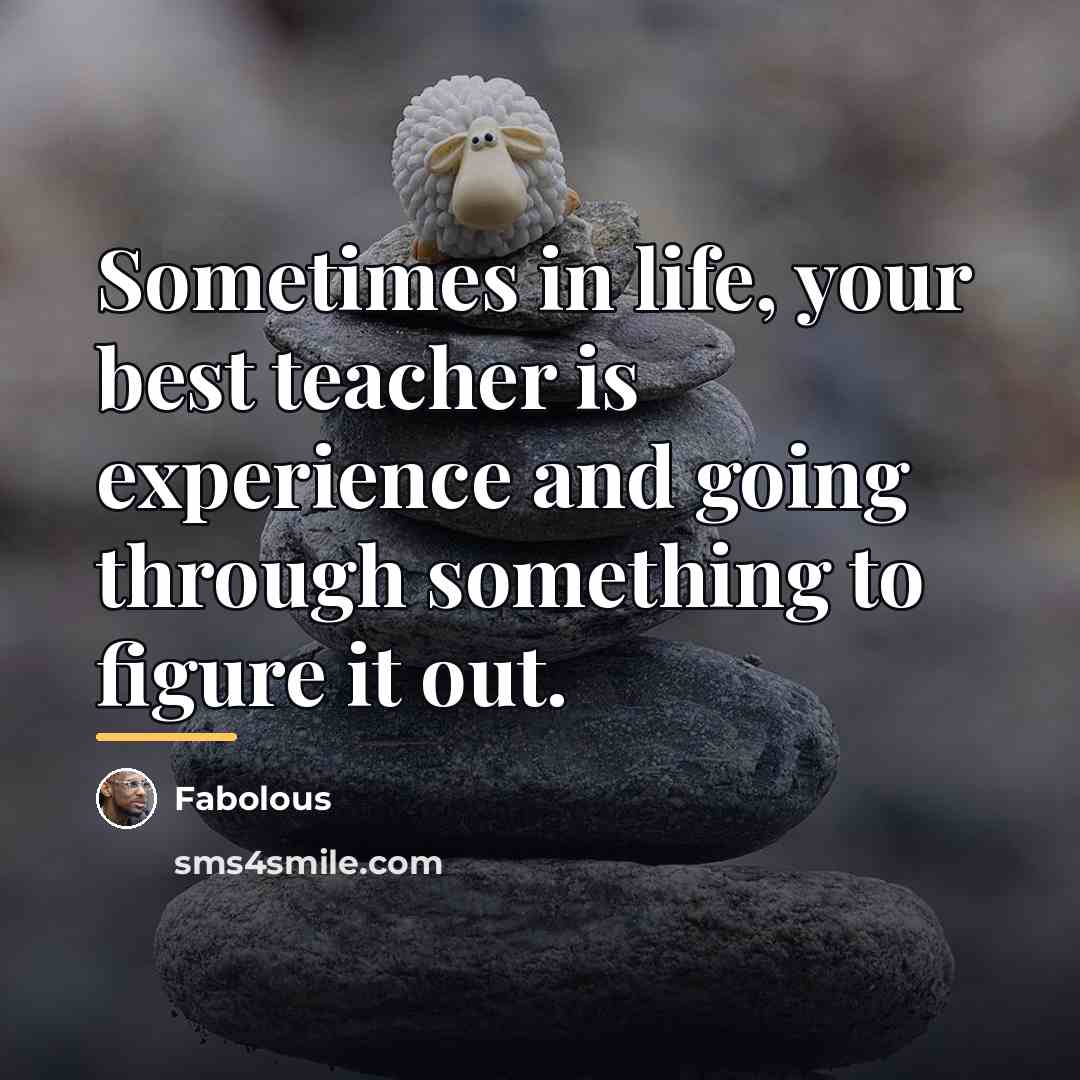 “Sometimes in life, your best teacher is experience and going…” quote by Fabolous