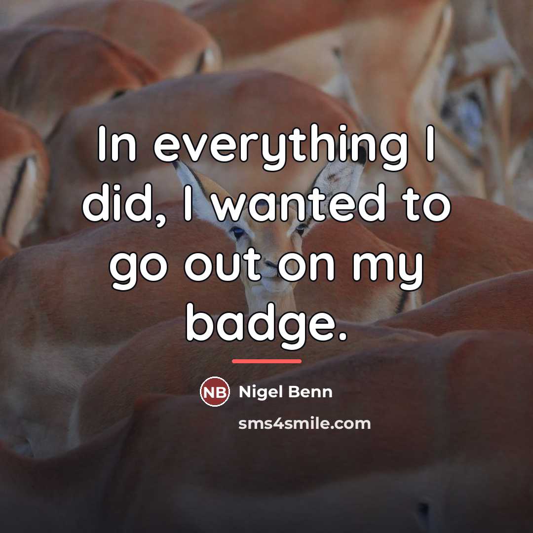 “In everything I did, I wanted to go out on…” quote by Nigel Benn