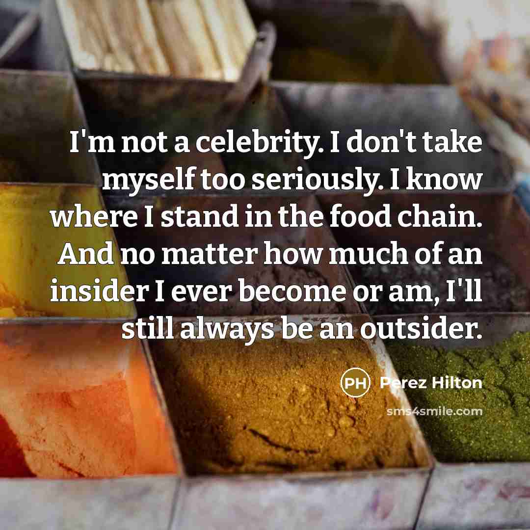 “I'm not a celebrity. I don't take myself too seriously.…” quote by Perez Hilton