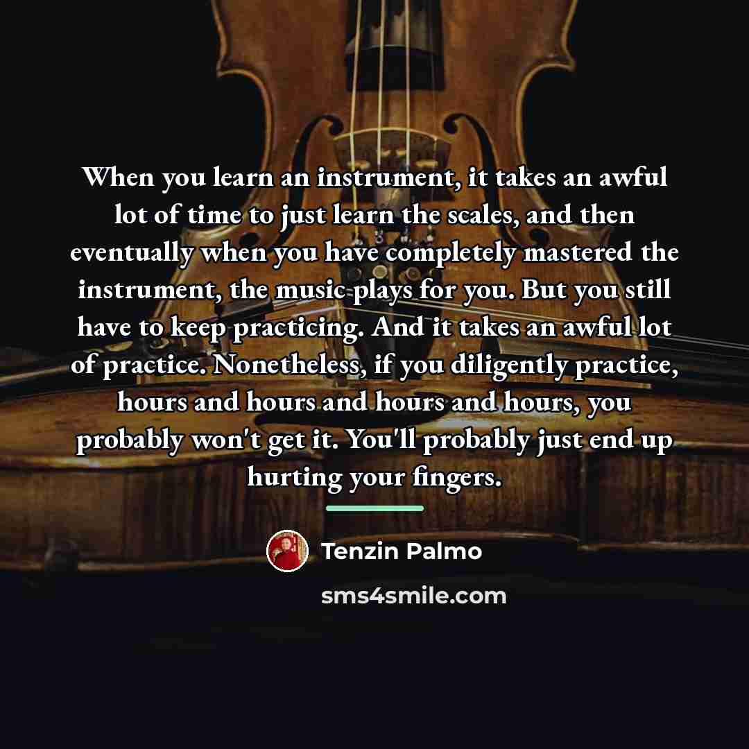 “When you learn an instrument, it takes an awful lot…” quote by Tenzin Palmo