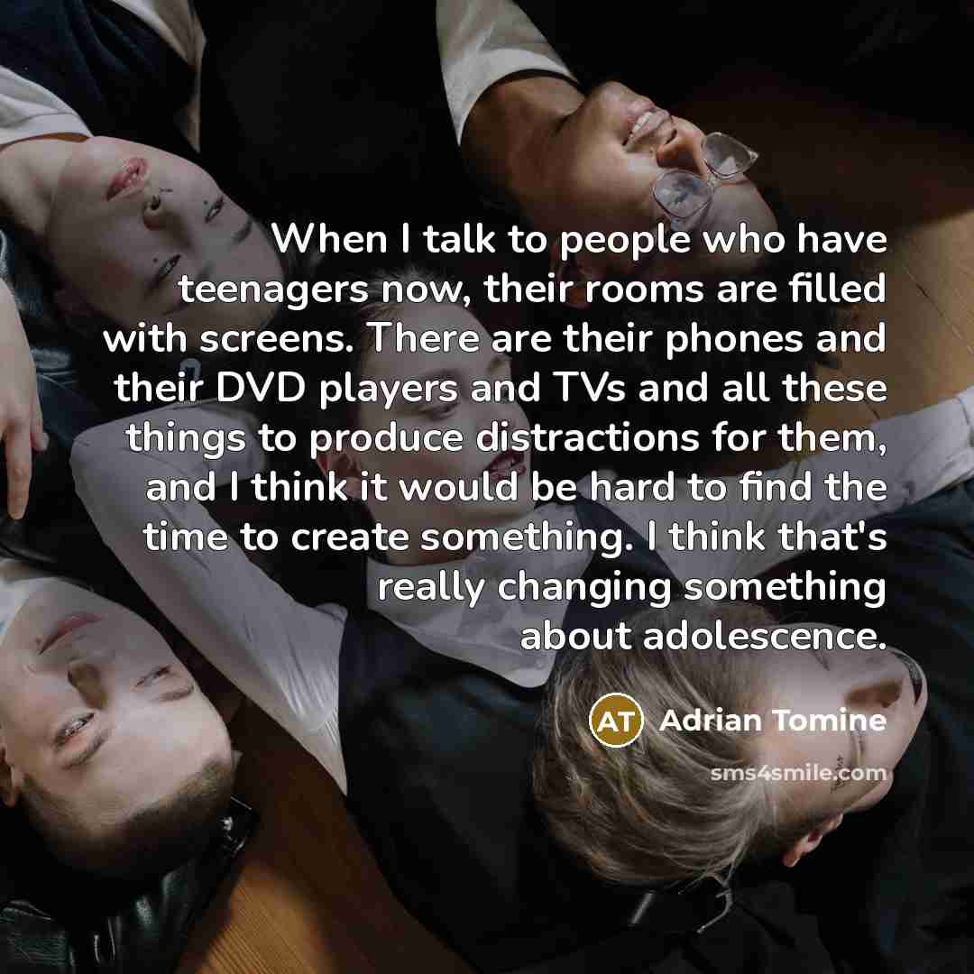 “When I talk to people who have teenagers now, their…” quote by Adrian Tomine
