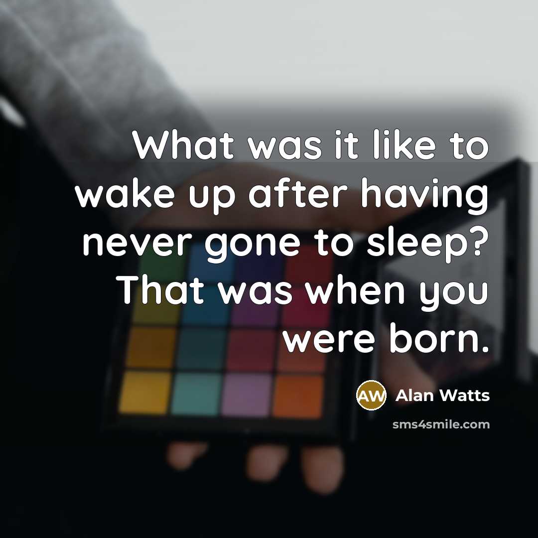 “What was it like to wake up after having never…” quote by Alan Watts