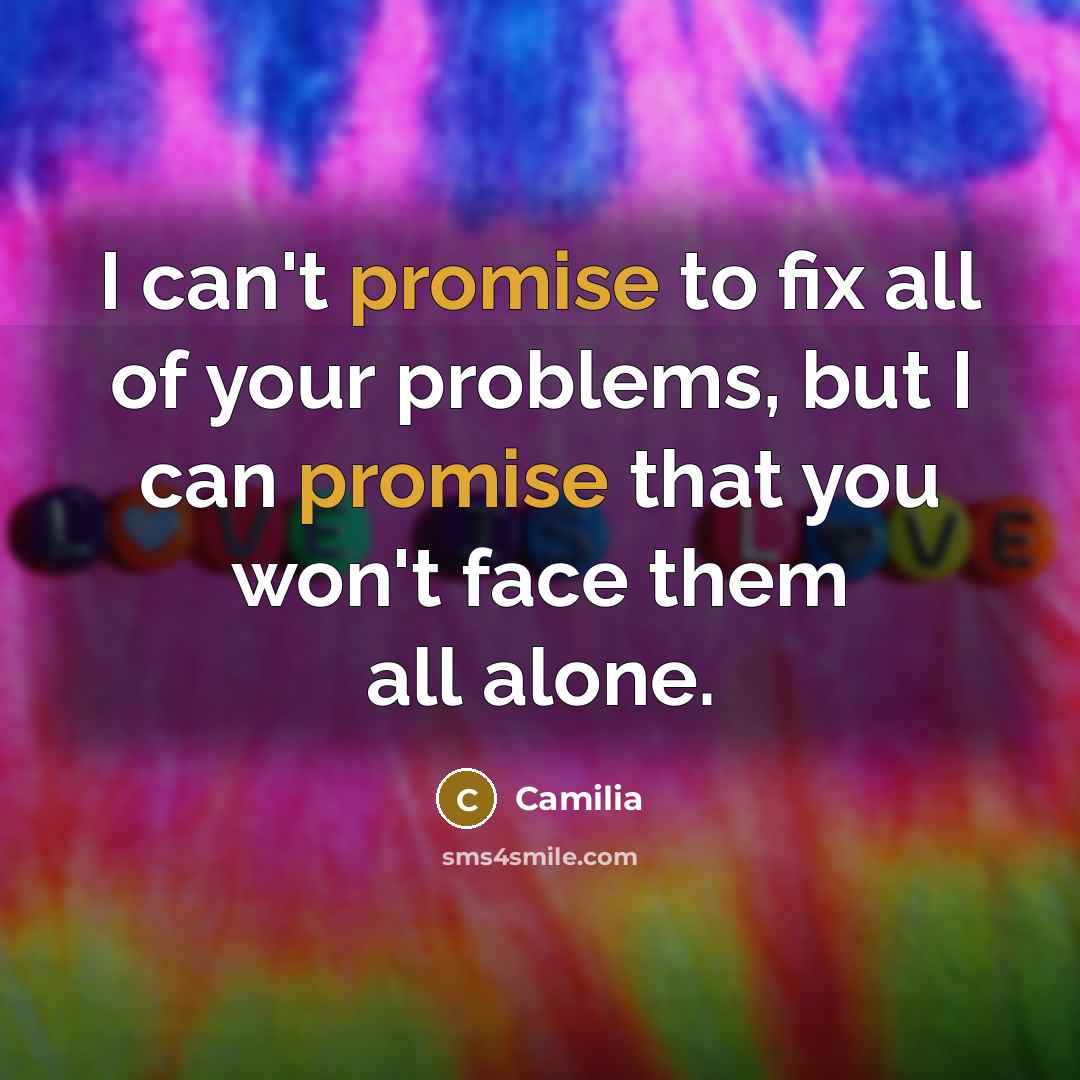 “I can't promise to fix all of your problems, but…” quote by Camilia