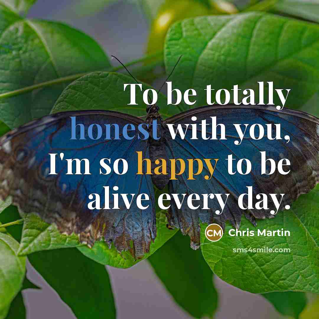 “To be totally honest with you, I'm so happy to…” quote by Chris Martin