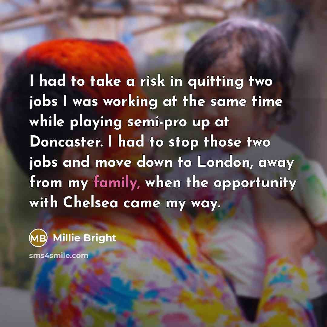 “I had to take a risk in quitting two jobs…” quote by Millie Bright