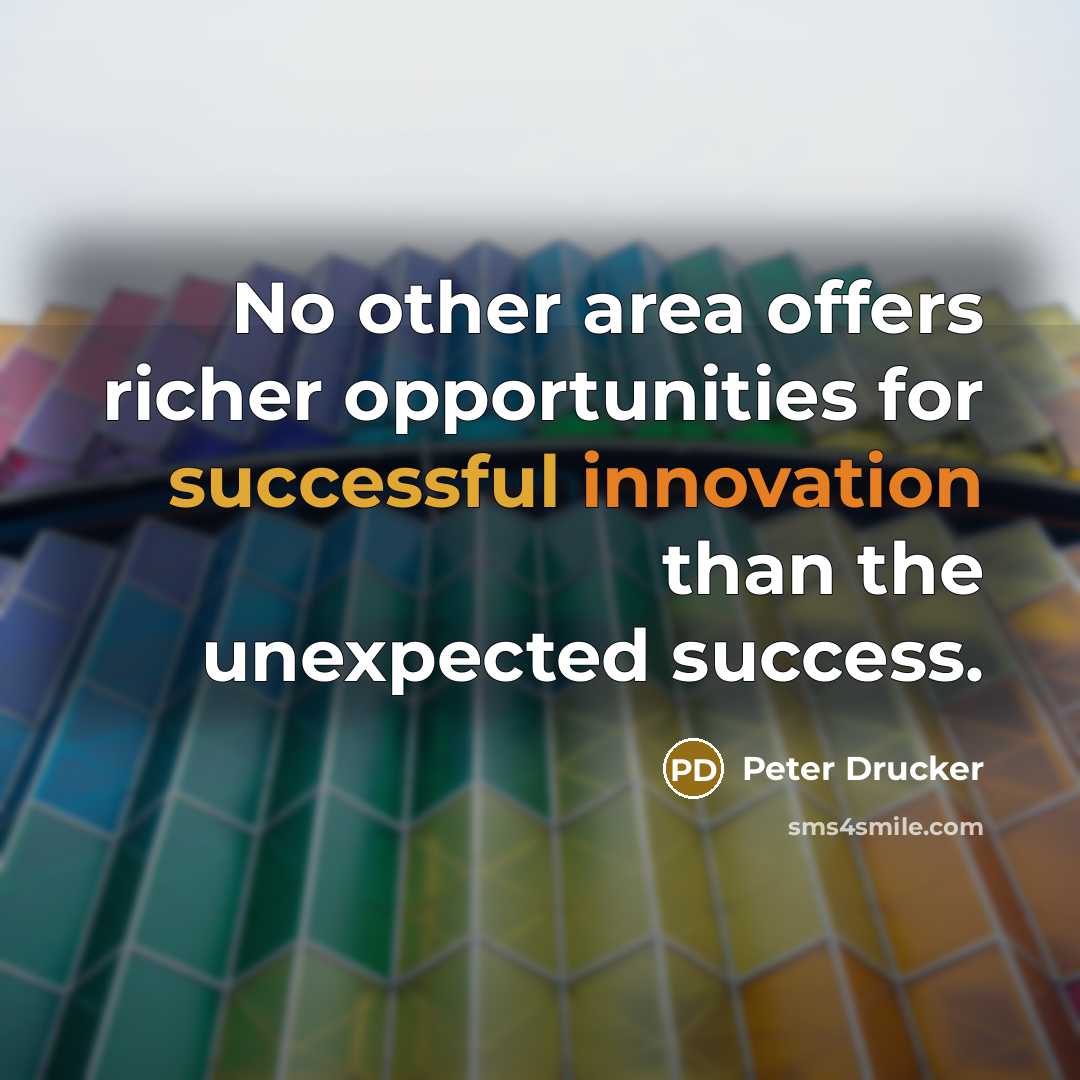 “No other area offers richer opportunities for successful innovation than…” quote by Peter Drucker