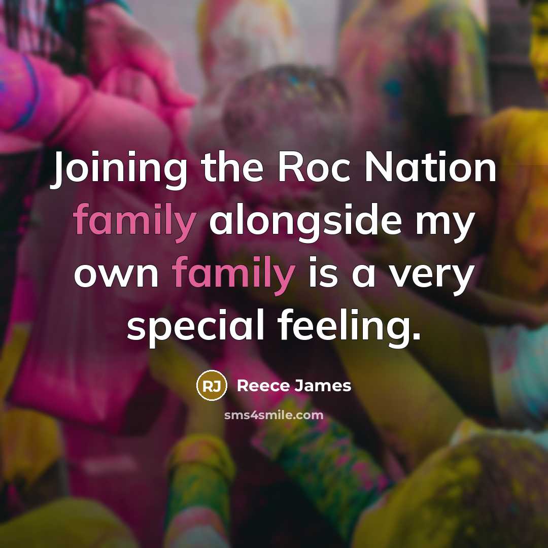 “Joining the Roc Nation family alongside my own family is…” quote by Reece James