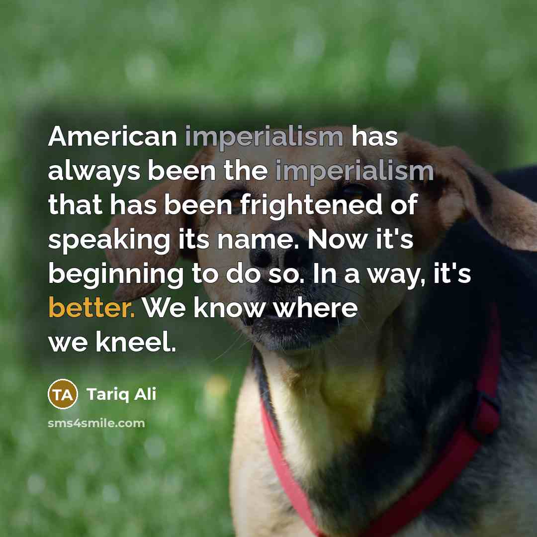 “American imperialism has always been the imperialism that has been…” quote by Tariq Ali