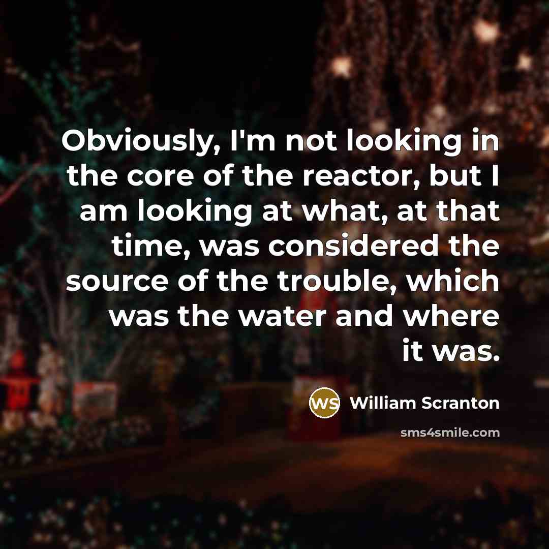 “Obviously, I'm not looking in the core of the reactor,…” quote by William Scranton