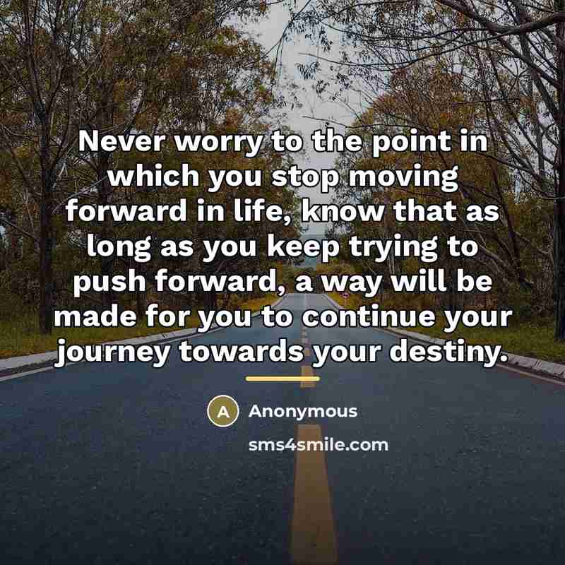 “Never worry to the point in which you stop moving…” quote by Anonymous