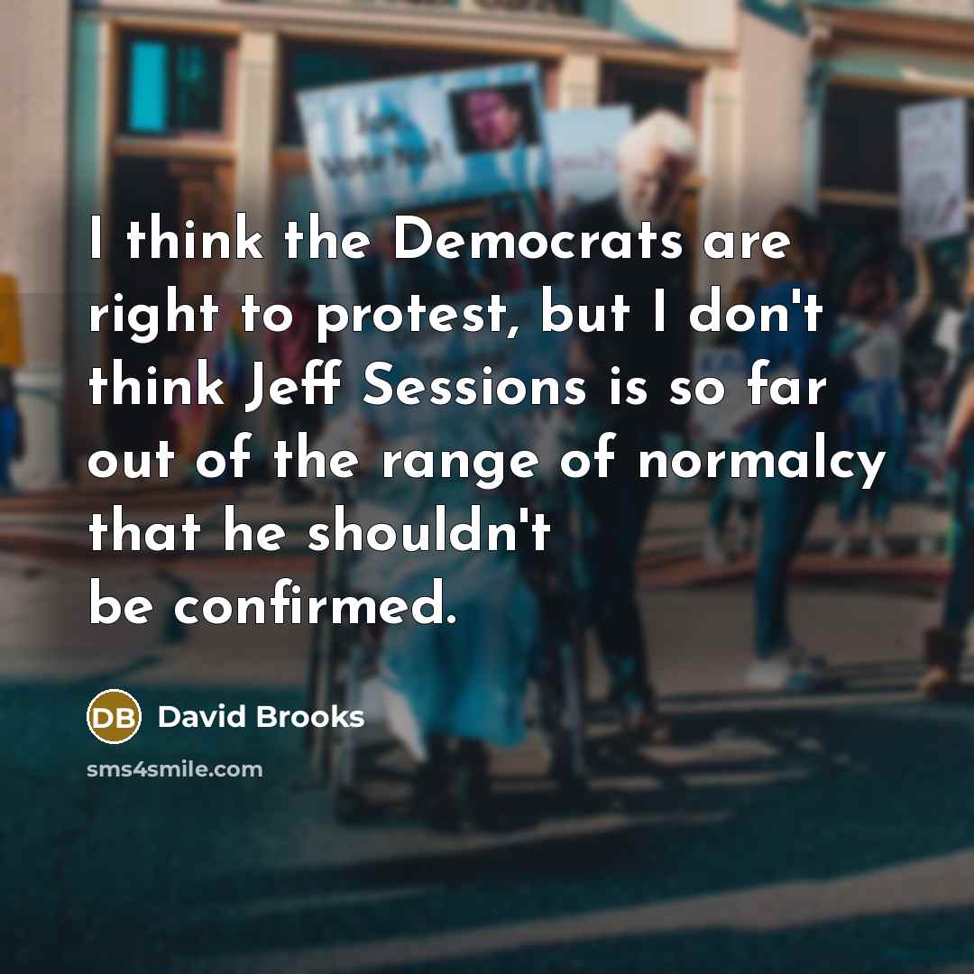“I think the Democrats are right to protest, but I…” quote by David Brooks