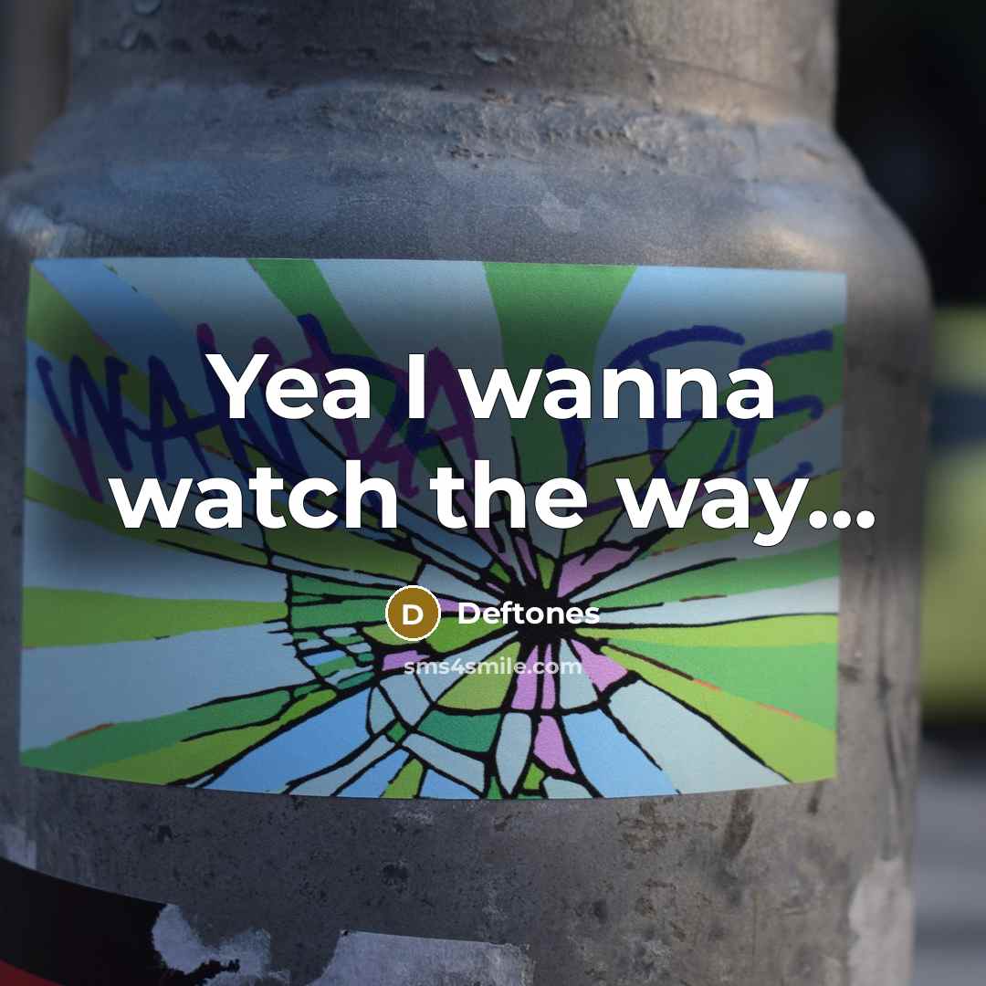“Yea I wanna watch the way...…” quote by Deftones