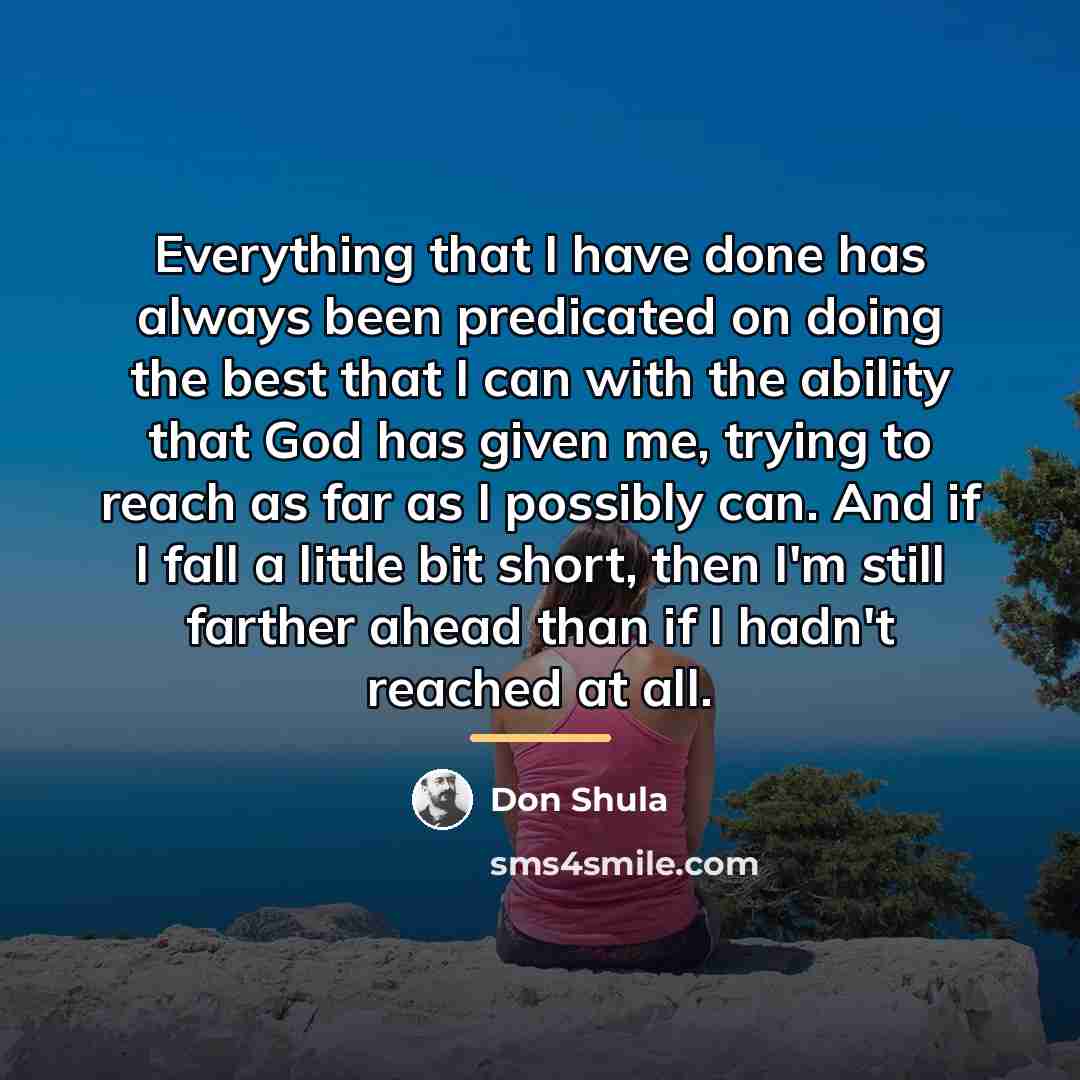 “Everything that I have done has always been predicated on…” quote by Don Shula
