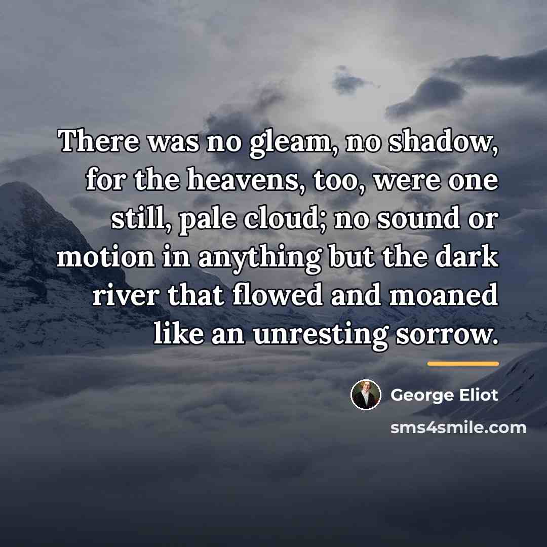 “There was no gleam, no shadow, for the heavens, too,…” quote by George Eliot