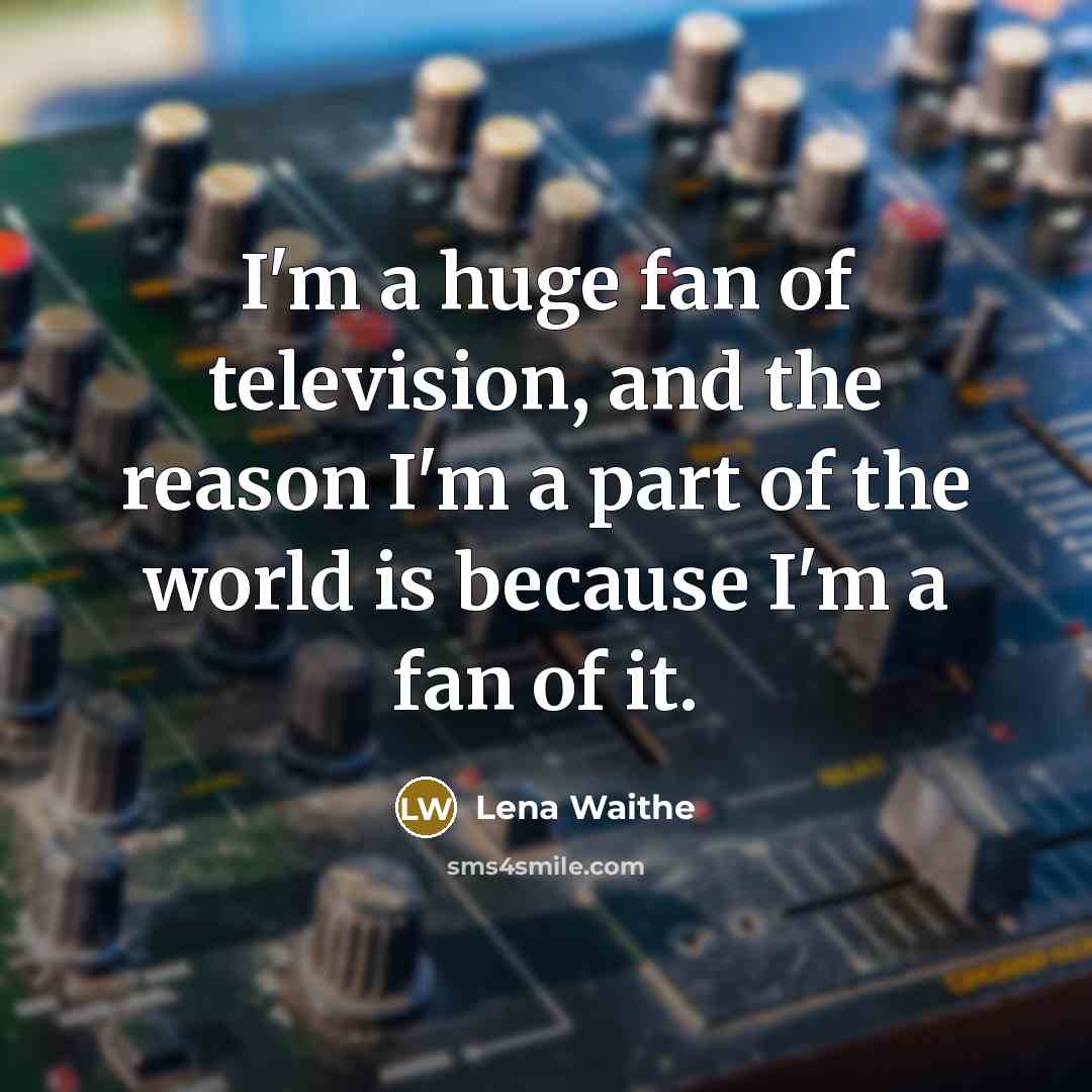 “I'm a huge fan of television, and the reason I'm…” quote by Lena Waithe