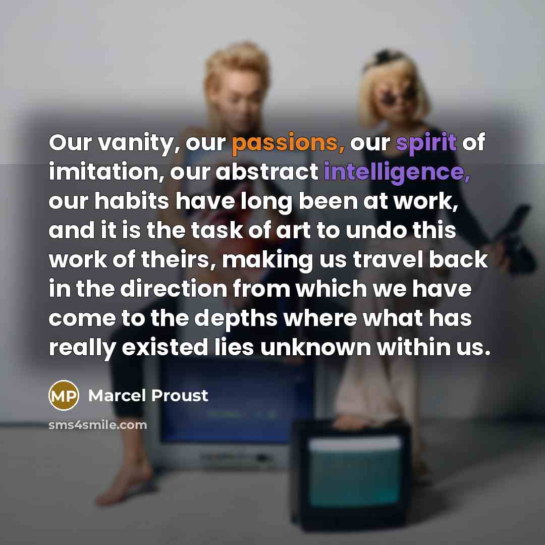 “Our vanity, our passions, our spirit of imitation, our abstract…” quote by Marcel Proust