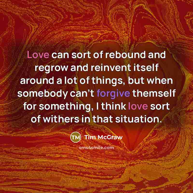 “Love can sort of rebound and regrow and reinvent itself…” quote by Tim McGraw