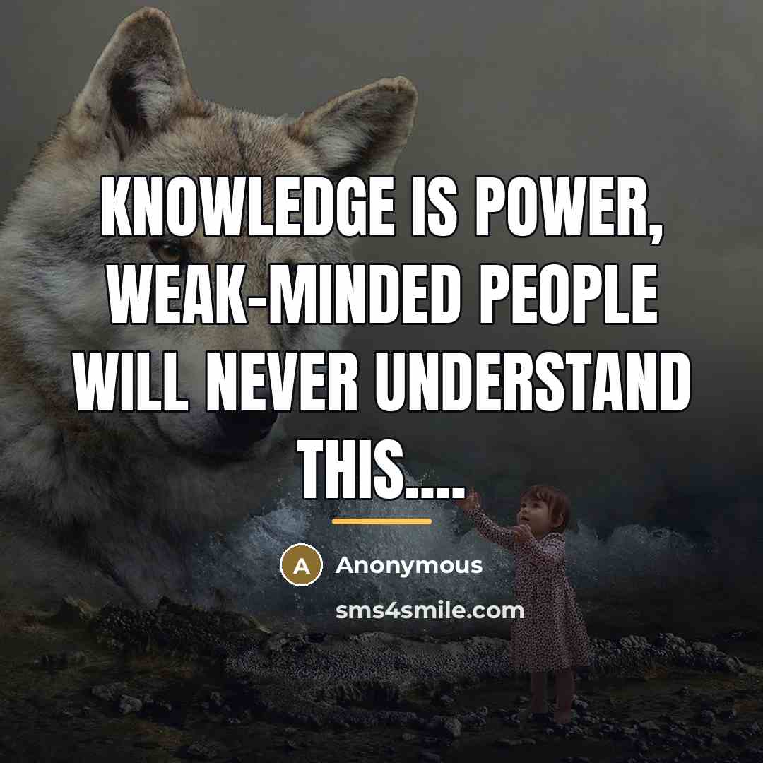 “Knowledge is Power, weak-Minded people will never understand this....…” quote by Anonymous