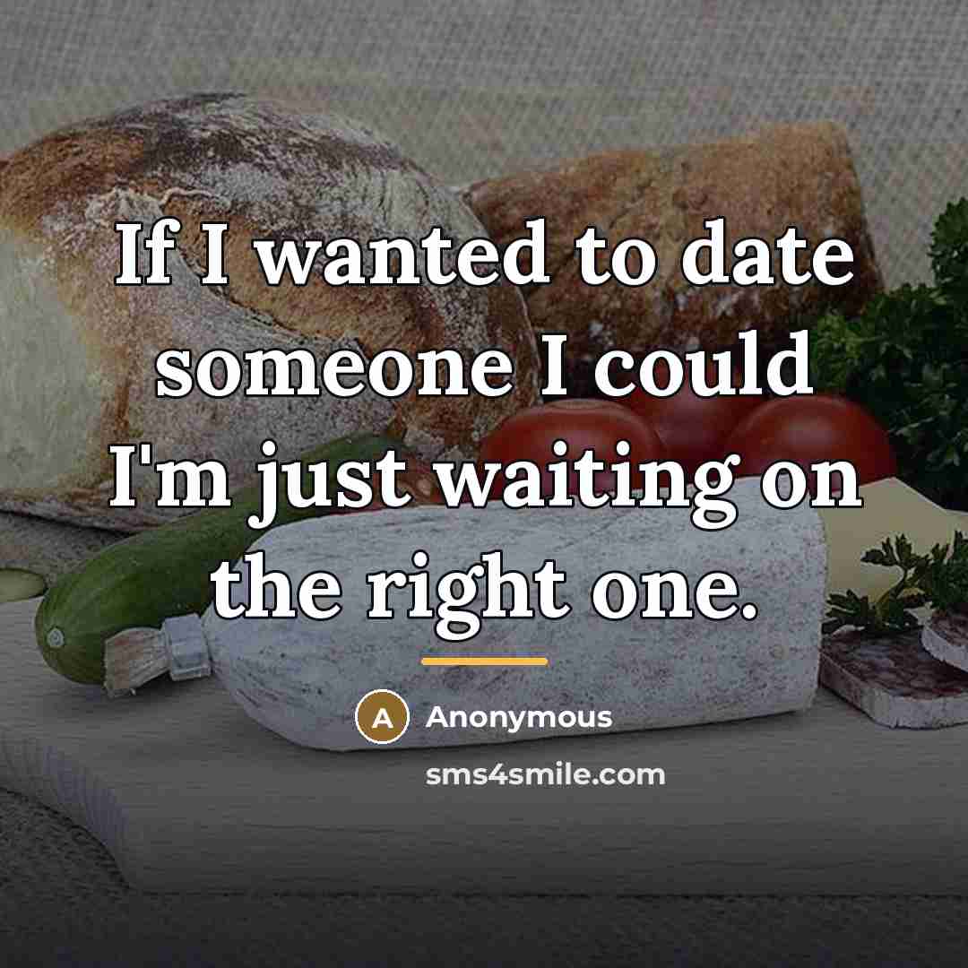 “If I wanted to date someone I could I'm just…” quote by Anonymous
