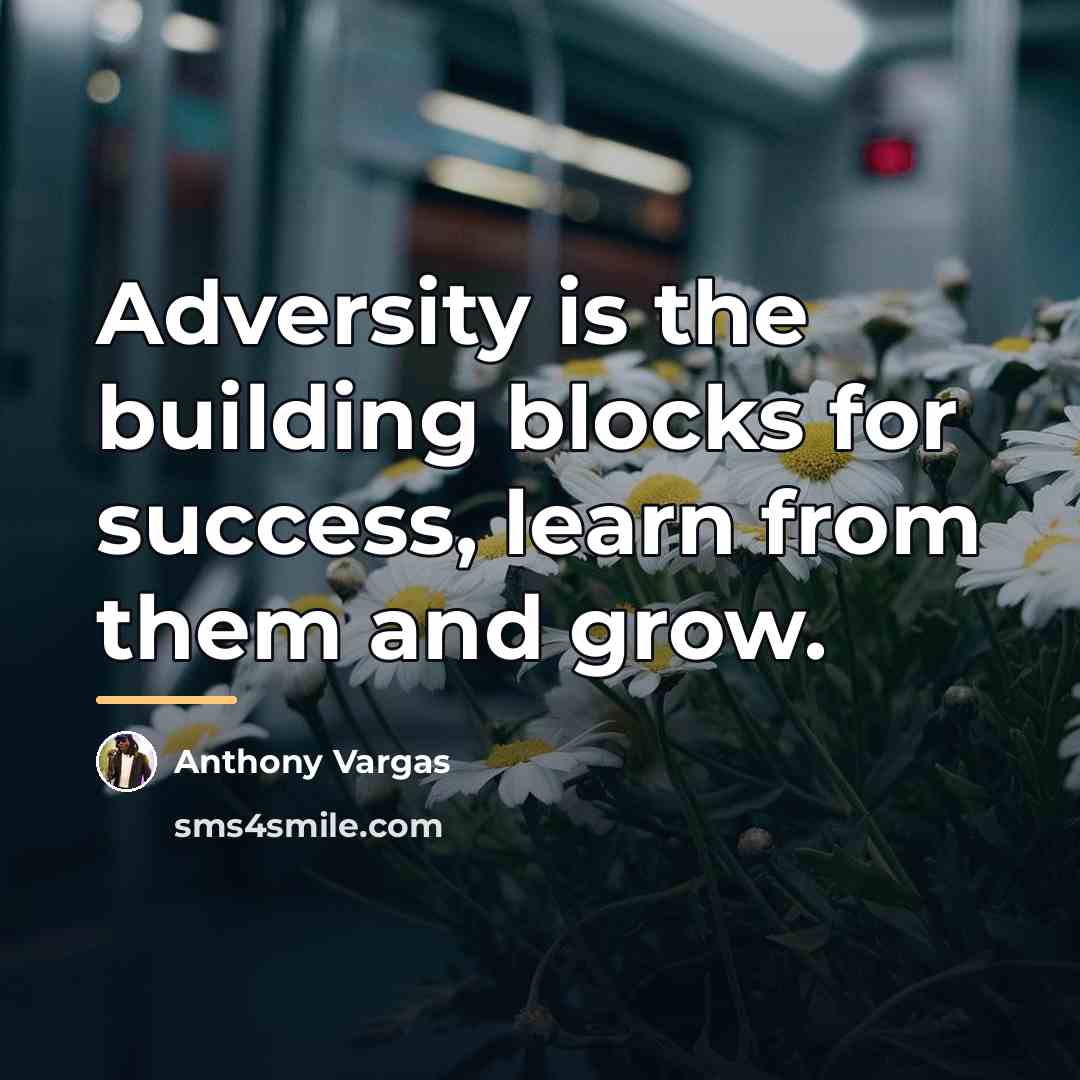 “Adversity is the building blocks for success, learn from them…” quote by Anthony Vargas