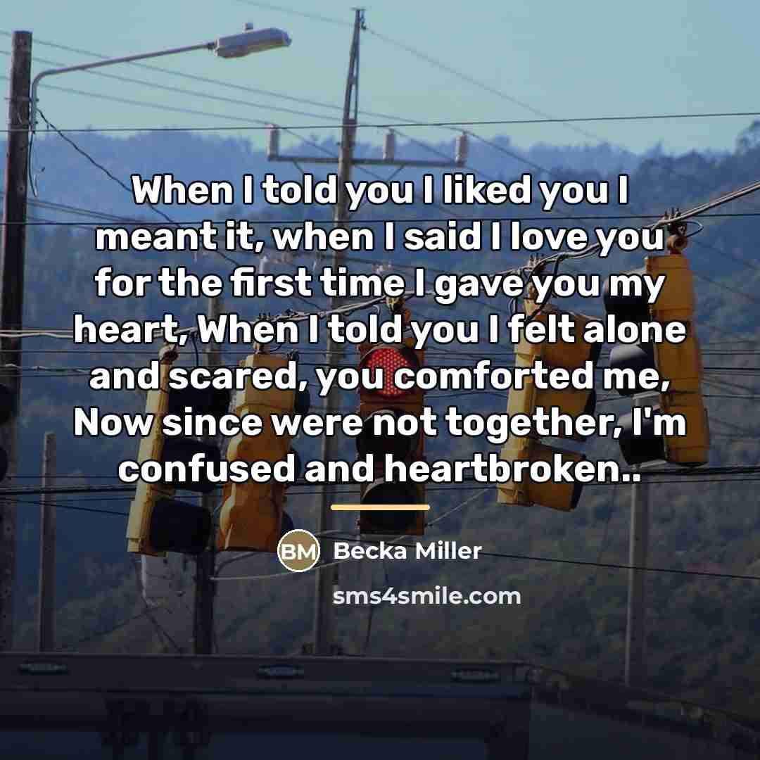 “When I told you I liked you I meant it,…” quote by Becka Miller
