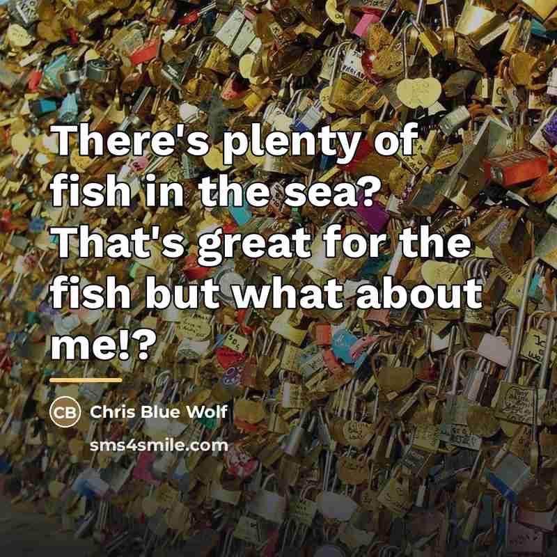 “There's plenty of fish in the sea? That's great for…” quote by Chris Blue Wolf