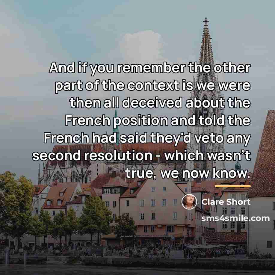 “And if you remember the other part of the context…” quote by Clare Short