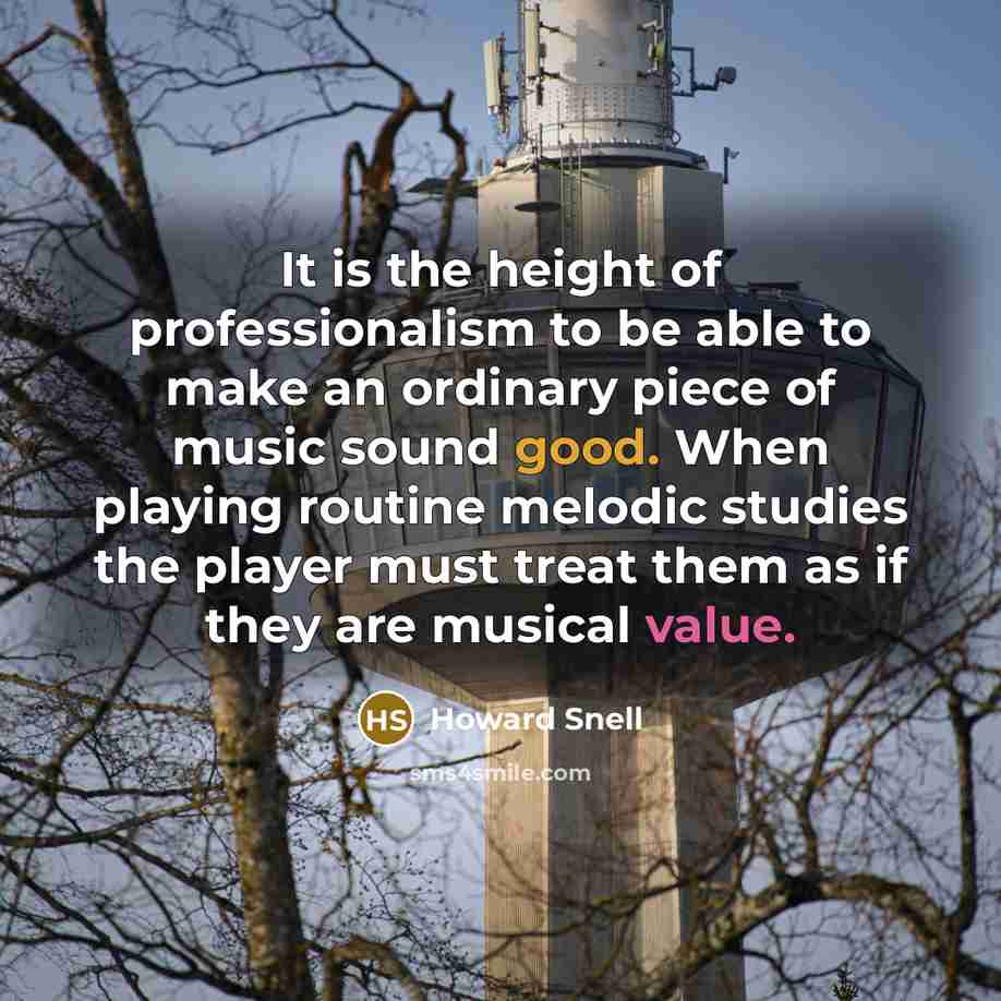 “It is the height of professionalism to be able to…” quote by Howard Snell