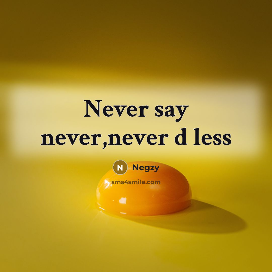“Never say never,never d less” quote by Negzy