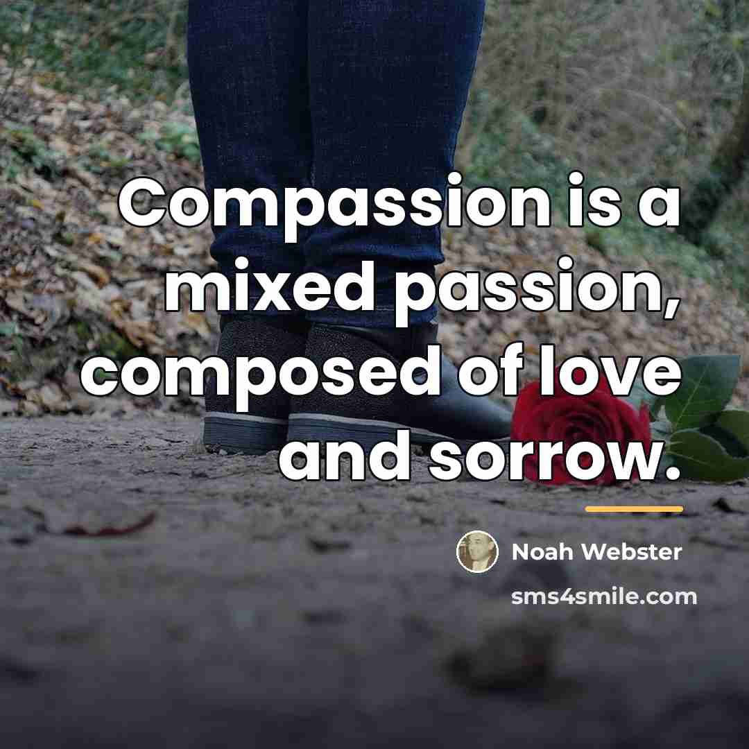 “Compassion is a mixed passion, composed of love and sorrow.…” quote by Noah Webster