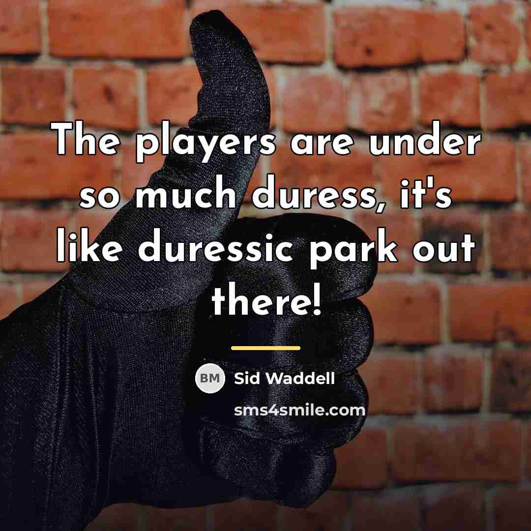 “The players are under so much duress, it's like duressic…” quote by Sid Waddell