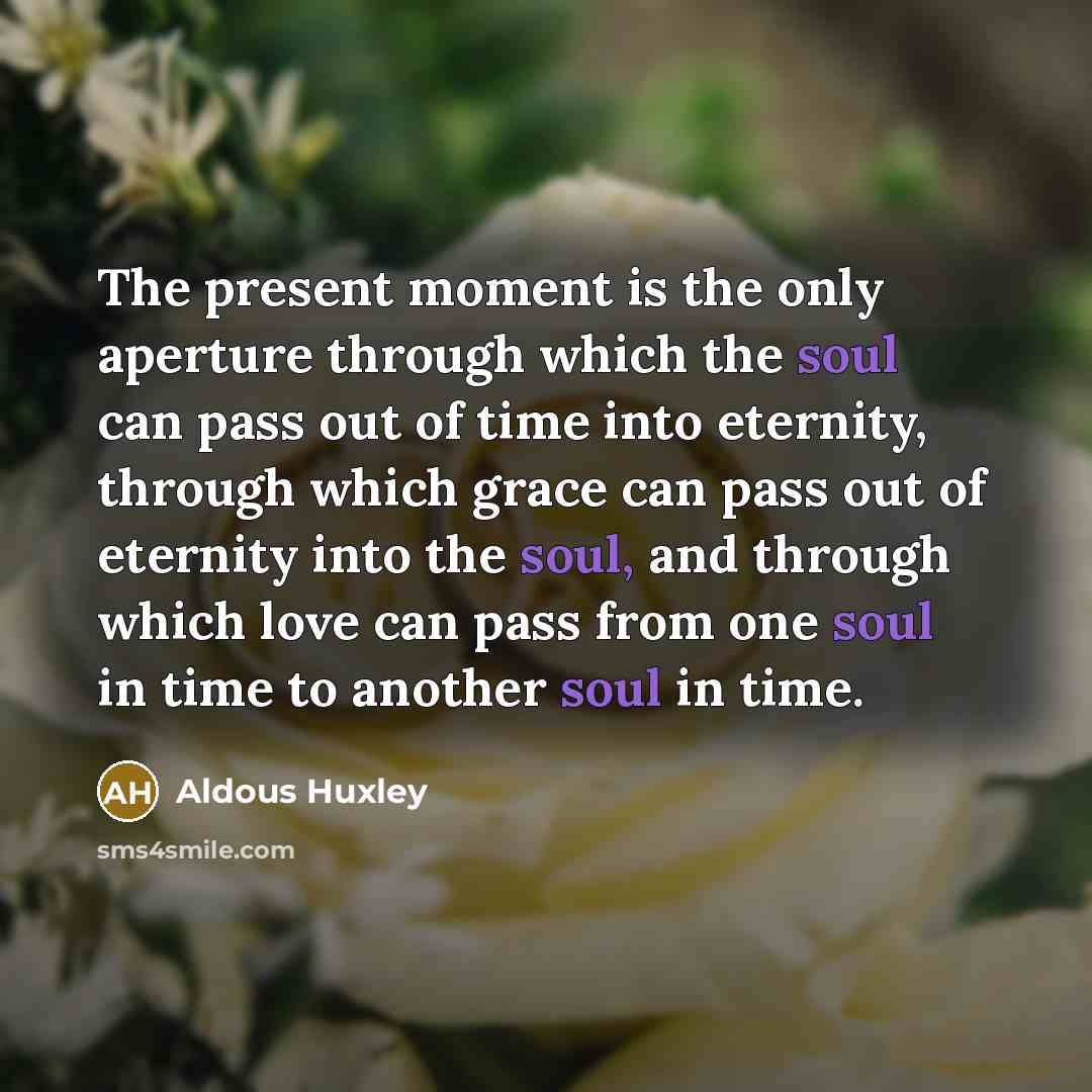 “The present moment is the only aperture through which the…” quote by Aldous Huxley