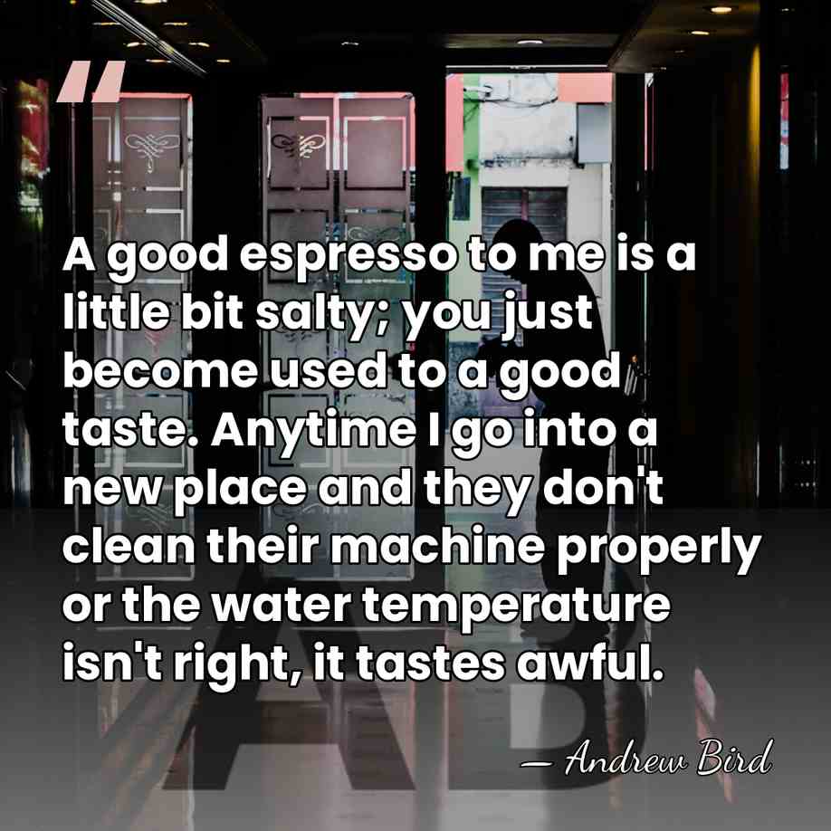 A good espresso to me is a little bit salty; you just&hellip; - Andrew Bird