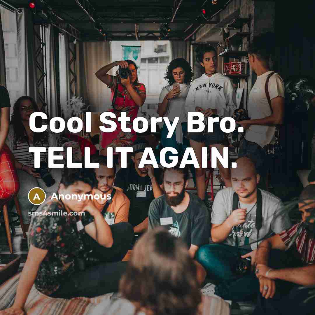 “Cool Story Bro. TELL IT AGAIN.…” quote by Anonymous