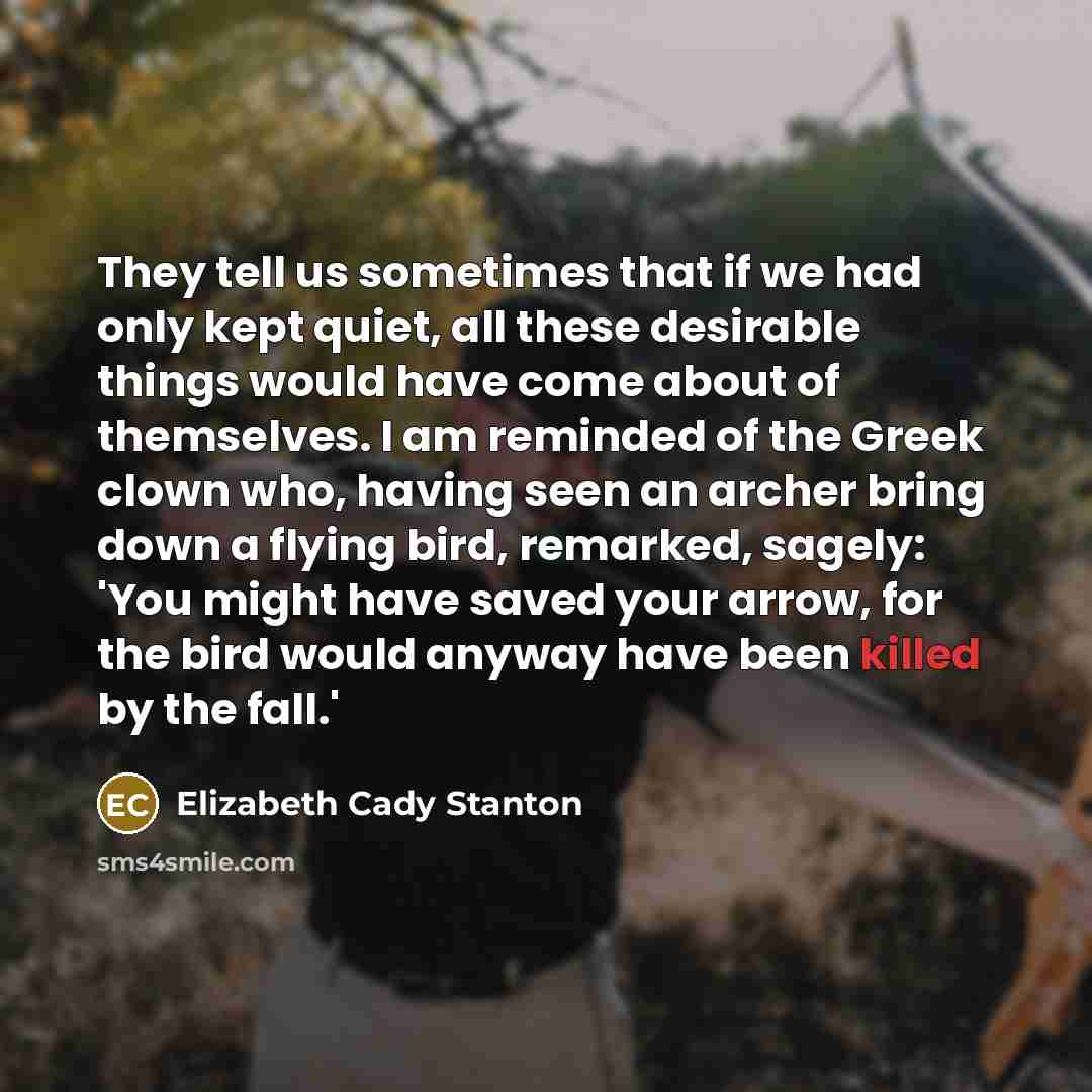“They tell us sometimes that if we had only kept…” quote by Elizabeth Cady Stanton