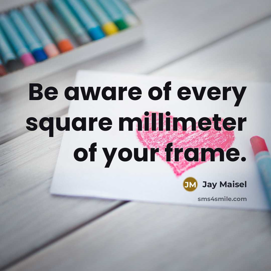 “Be aware of every square millimeter of your frame.…” quote by Jay Maisel