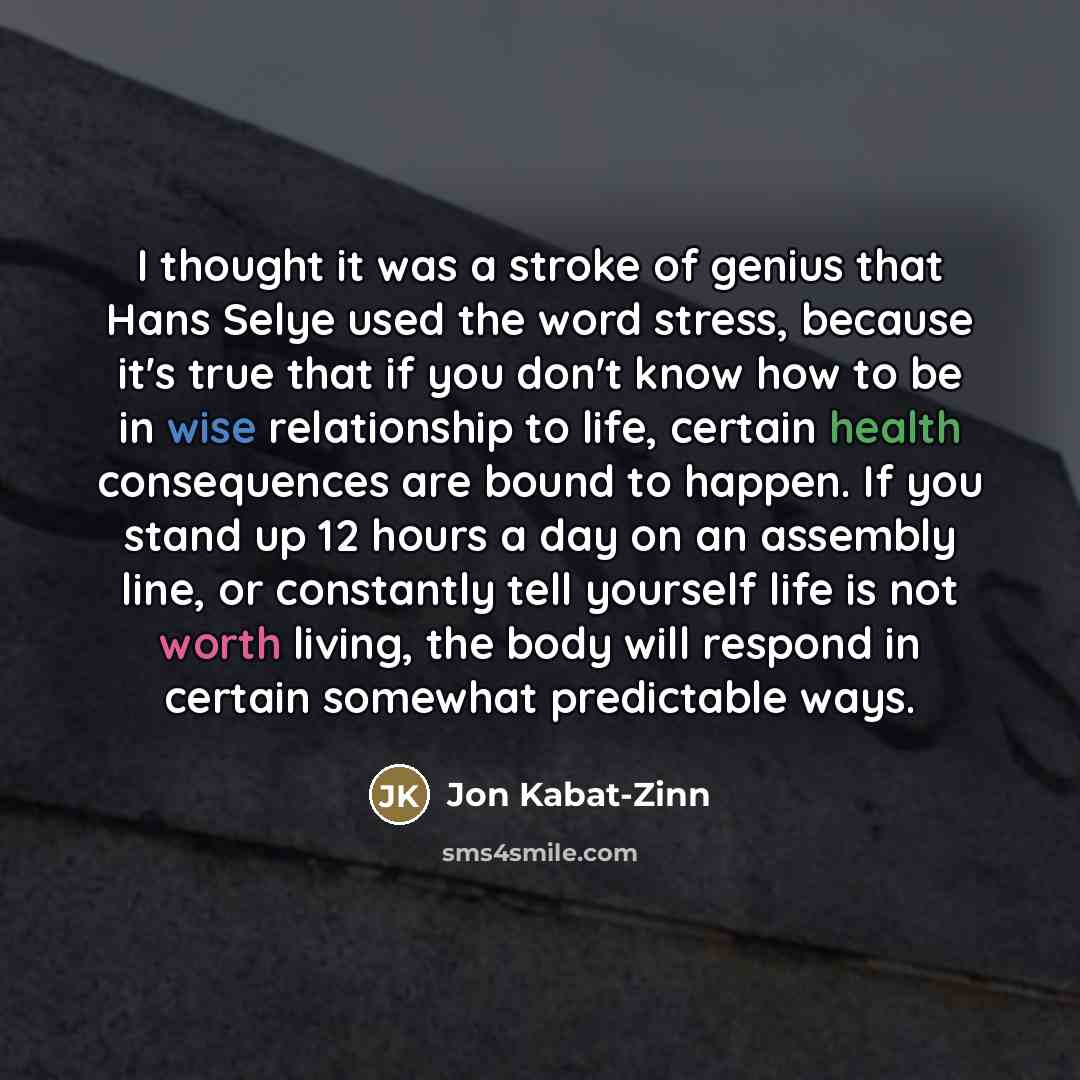 “I thought it was a stroke of genius that Hans…” quote by Jon Kabat-Zinn