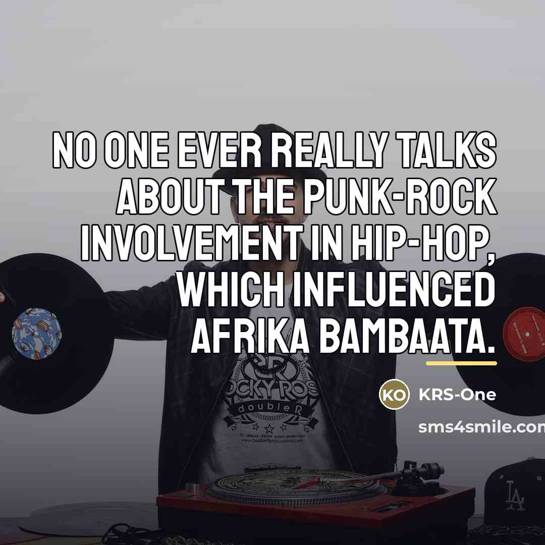 “No one ever really talks about the punk-rock involvement in…” quote by KRS-One