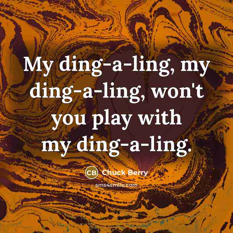 “My ding-a-ling, my ding-a-ling, won't you play with my ding-a-ling.…” quote by Chuck Berry