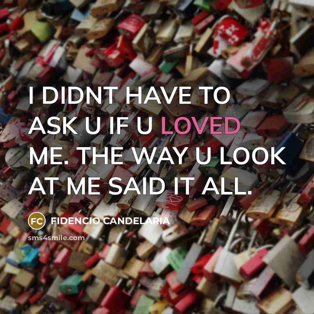 “I DIDNT HAVE TO ASK U IF U LOVED ME.…” quote by FIDENCIO CANDELARIA