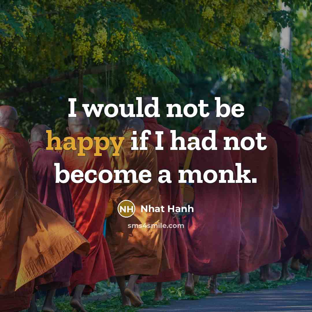 “I would not be happy if I had not become…” quote by Nhat Hanh