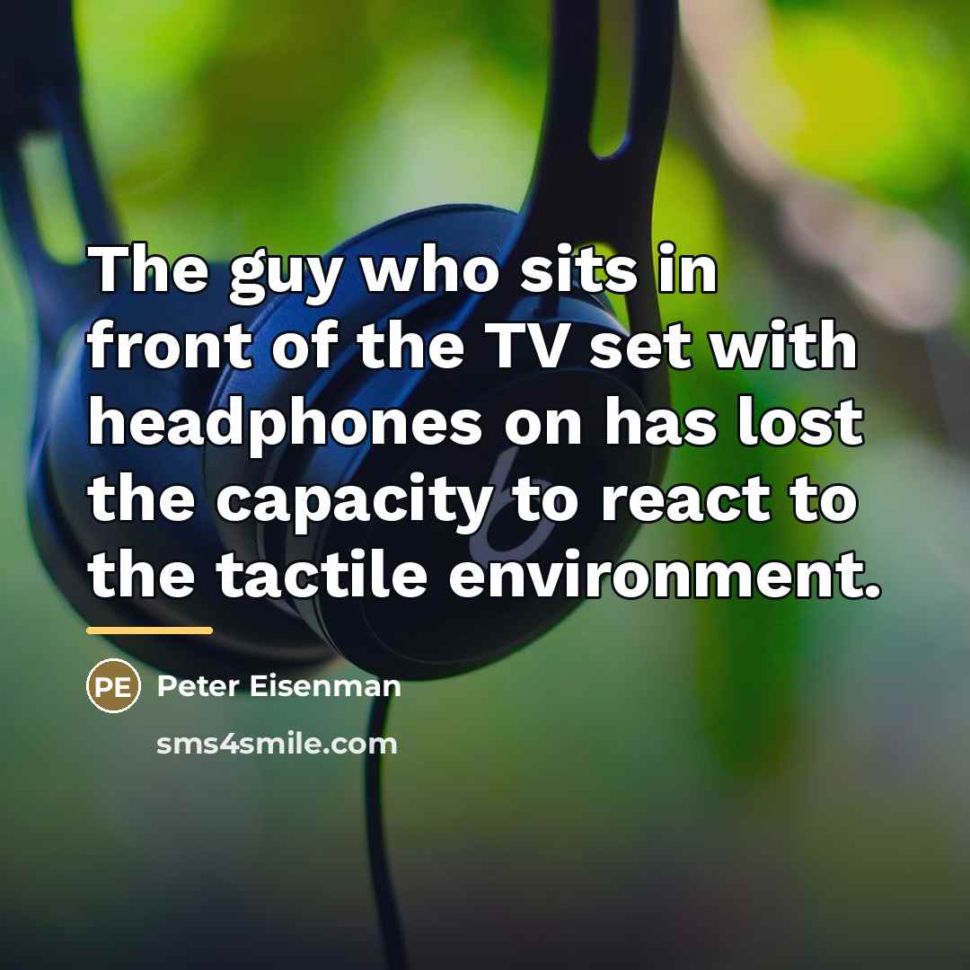 “The guy who sits in front of the TV set…” quote by Peter Eisenman